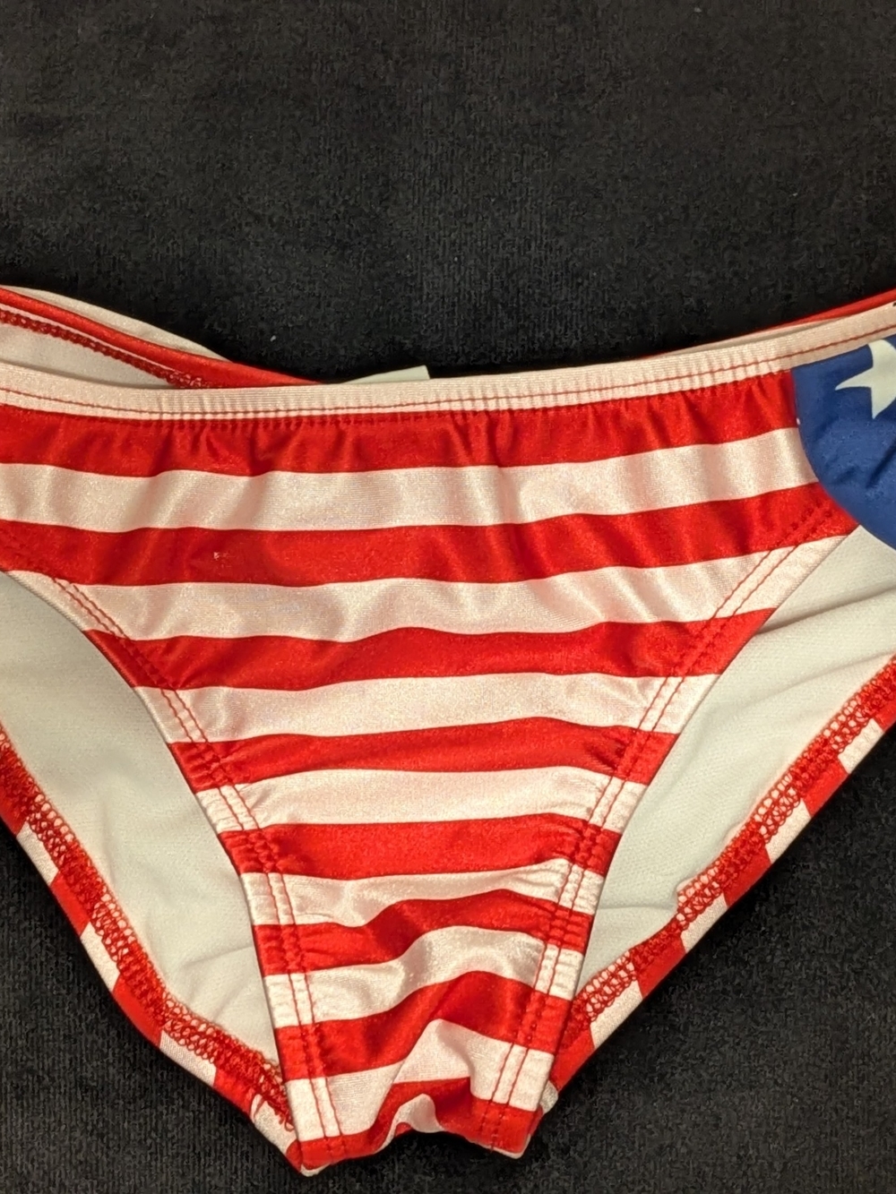 Dippin' Daisy's Red & White Striped Bandeau Bikini with Blue Star Bow - Picture 3 of 6